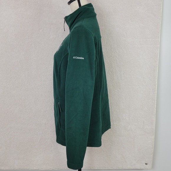 Columbia Michigan State Spartans Fleece Jacket Full Zip Green Womens Sz L - Picture 7 of 14